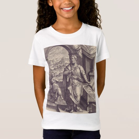 聖マタイの彫刻　神の啓示 Tシャツ (正面)