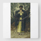 『聖マタイ』（せいマタイ、英: Saint Matthew）- ジェームズ・ティソット作 スクエア壁時計 (正面)