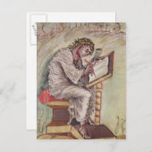 聖マタイ、エボ福音書より ポストカード (正面/裏面)