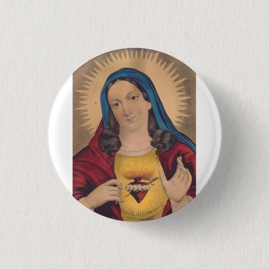 聖マリアの心 缶バッジ (正面)