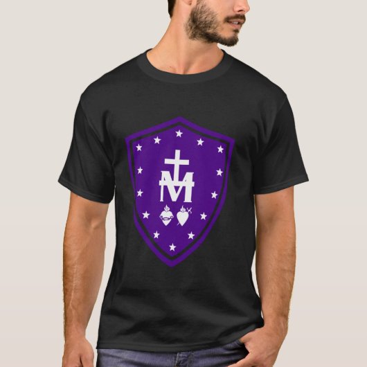 聖マリアの無原罪の心の献身的な信仰のシンボル Tシャツ (正面)