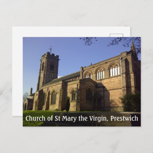 聖マリアヴァージン教区教会、プレストウィッチ教会 ポストカード (正面/裏面)