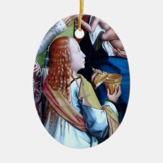 聖マリア・マグダレネをマリラとして(詳細; M 070) セラミックオーナメント (正面)