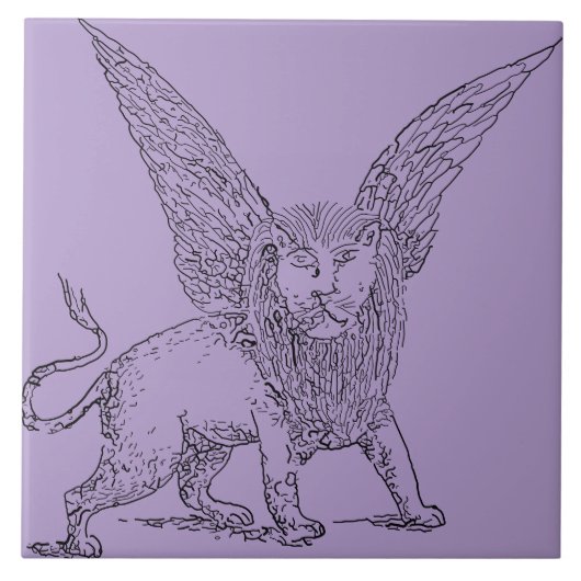 聖マルコの翼ある獅子のシンボル タイル (正面)