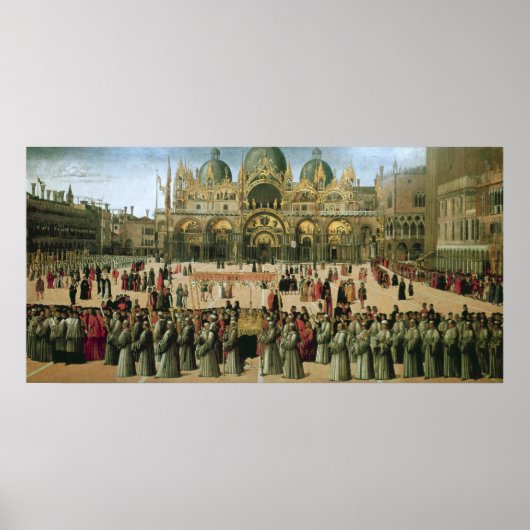 聖マルコ広場の行列， 1496 ポスター (正面)