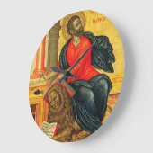 聖マルコ福音主義正統のアイコン ラージ壁時計 (傾斜)