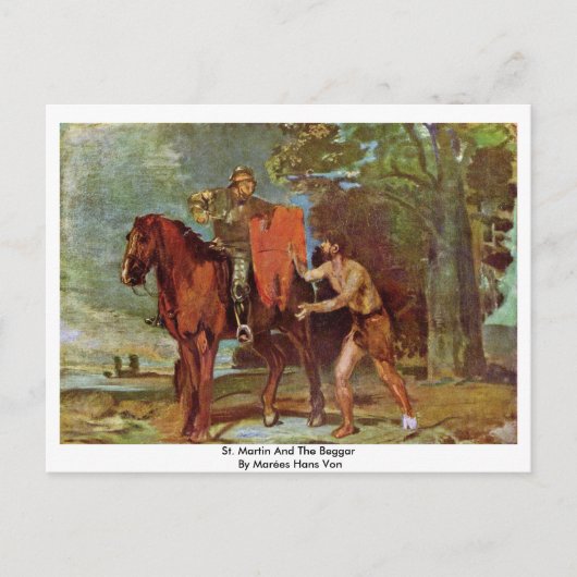 聖マルティンと乞食はマルエス・ハンス・フォンによる ポストカード (正面)