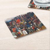 聖マルティンの日のワイン,ピエテル・ブルーゲル スクエアペーパーコースター (アングル)