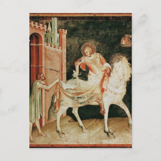 聖マルティンは乞食とマントを分かち合った ポストカード (正面)