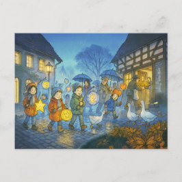 聖マルティンスの日のランタンパレード シーズンポストカード