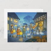 聖マルティンスの日のランタンパレード シーズンポストカード (正面/裏面)