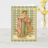 聖マーク伝道者(RLS 09)あいさつ空白のい カード (黄色い花)