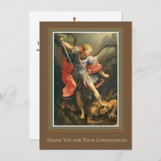 聖ミカエルお悔やみや弔慰弔意 エンクロージャーカード (正面/裏面)