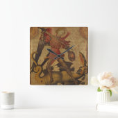 聖ミカエルとドラゴン スクエア壁時計 (ホーム)