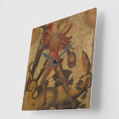 聖ミカエルとドラゴン スクエア壁時計 (傾斜)