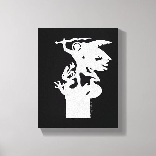 聖ミカエルとドラゴン（白） キャンバスプリント (正面)