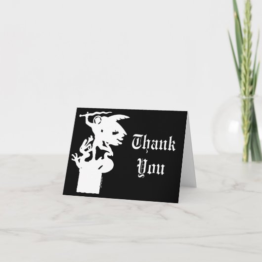 聖ミカエルとドラゴン（白） サンキューカード (正面)