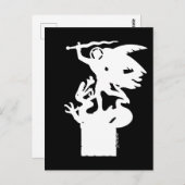 聖ミカエルとドラゴン(白) ポストカード (正面/裏面)