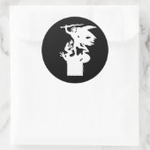 聖ミカエルとドラゴン（白） ラウンドシール (バッグ)