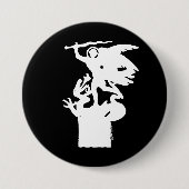 聖ミカエルとドラゴン（白） 缶バッジ (正面)