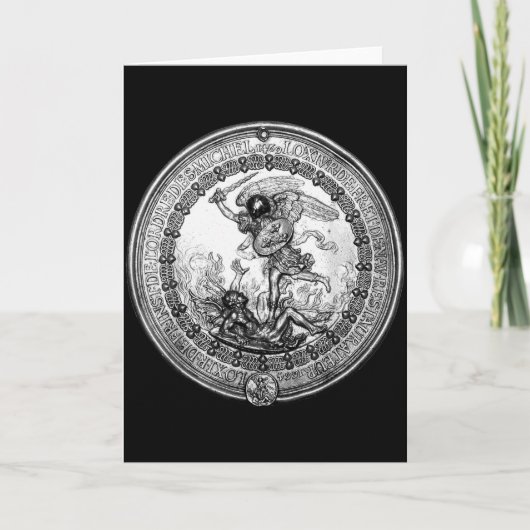 聖ミカエル大天使がサタンを打ち負かすキリスト カード (正面)