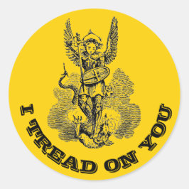 聖ミカエル大天使が聖ミカエルを踏みつける ラウンドシール