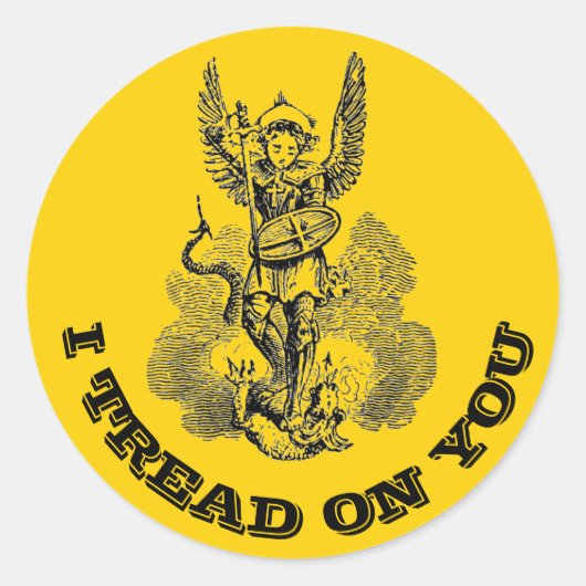 聖ミカエル大天使が聖ミカエルを踏みつける ラウンドシール (正面)