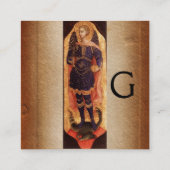 聖ミカエル大天使とドラゴンパーチメントモノグラム スクエア名刺 (裏面)