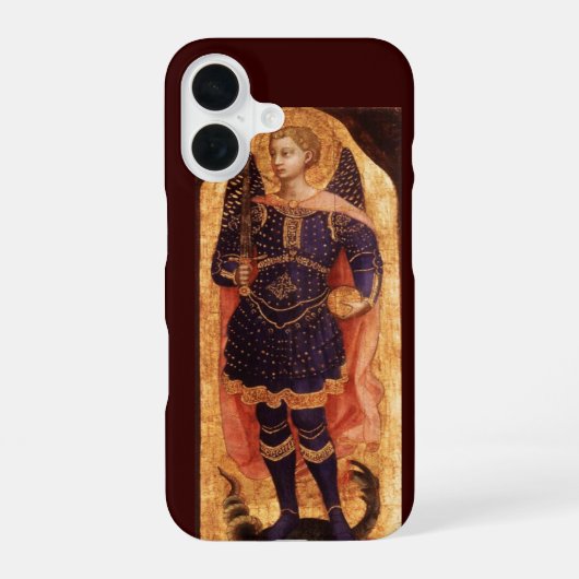 聖ミカエル大天使とドラゴン iPhone 16ケース (裏面)