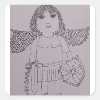 聖ミカエル大天使の白黒 スクエアシール