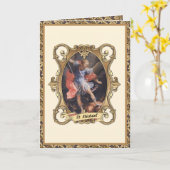 聖ミカエル大天使の祈り 宗教的な天使 カード (黄色い花)