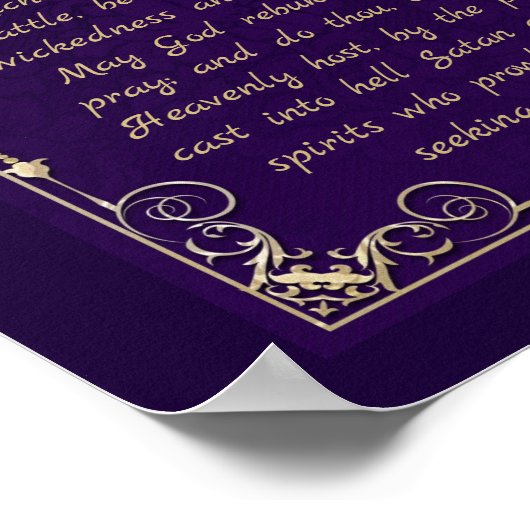 聖ミカエル大天使カトリック祈りの言葉 ポスター (角)