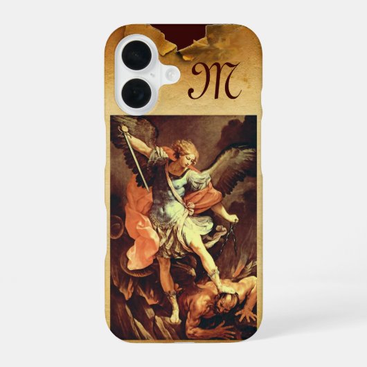 聖ミカエル大天使モノグラム iPhone 16ケース (裏面)
