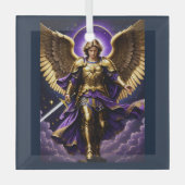 聖ミカエル大天使ローマカトリック ガラスオーナメント (正面)