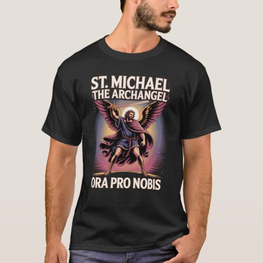 聖ミカエル大天使祈りの盾 Tシャツ (正面)