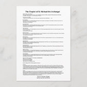 聖ミカエル大天使祈りの言葉聖の花冠 エンクロージャーカード (裏面)