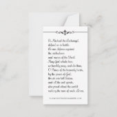 聖ミカエル大天使祈りの言葉聖カード ノートカード (裏面)