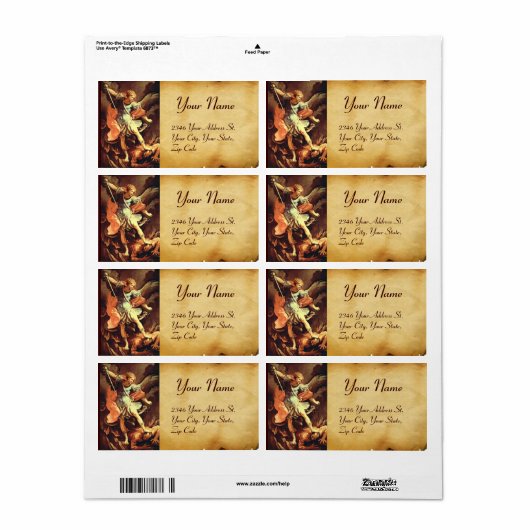 聖ミカエル大天使 ラベル (フルシート)