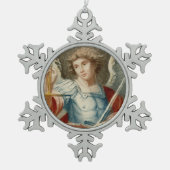 聖ミカエル大天使(M 010) スノーフレークピューターオーナメント (正面)