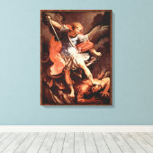 聖ミカエル大天使Reni Good vs Evil キャンバスプリント (インサイチュ (ウッドフロア))