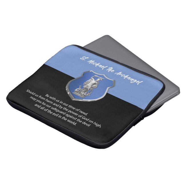 聖ミカエル考える祈りの言葉 ラップトップスリーブ (正面上部)