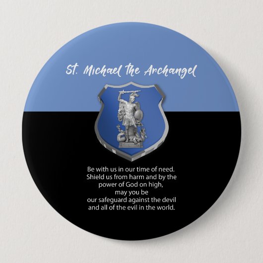 聖ミカエル考える祈りの言葉 缶バッジ (正面)