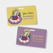 聖ミカエル・ザ・アーチャンエル(M 009;スタイル1) バッジ (Front & Back)