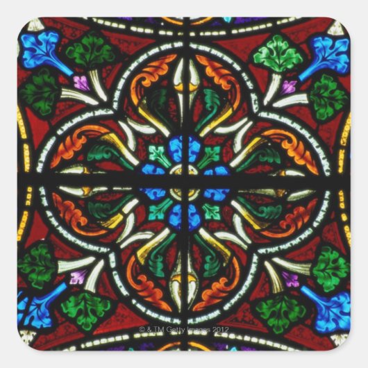 聖ミクハンス教会のステンドグラス窓 スクエアシール (正面)