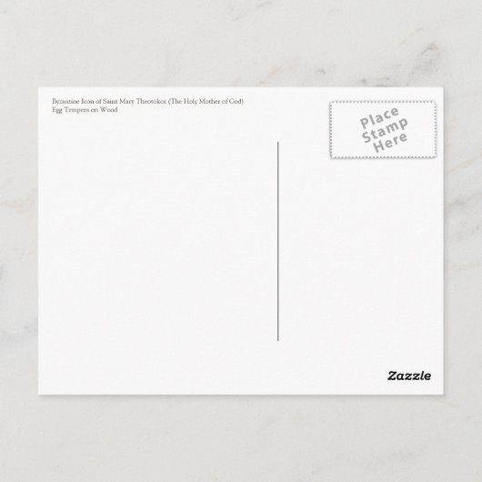 聖メアリーテオトコスのビザンチンのアイコン ポストカード (裏面)