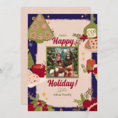 聖メリーすてきクリスマス写真ホリデーカード シーズンカード (正面/裏面)