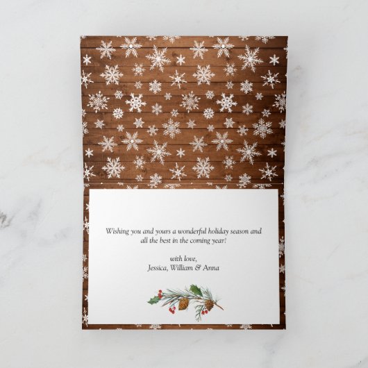 聖モダン降誕素朴3日の写真挨拶 シーズンカード (内部)