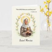 聖モニカ 神の平和と祝福の聖書 カード (黄色い花)