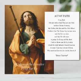 聖ヤコブの信仰の祈りの大きなカミーノの行為 プレイスカード