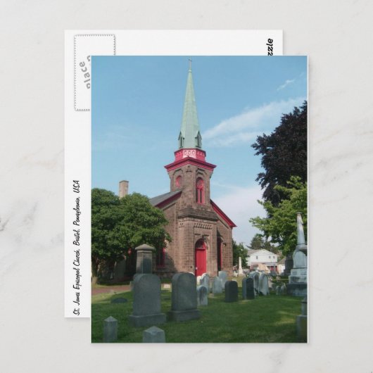 聖ヤコブ聖公会教会と墓地はがき ポストカード (正面/裏面)